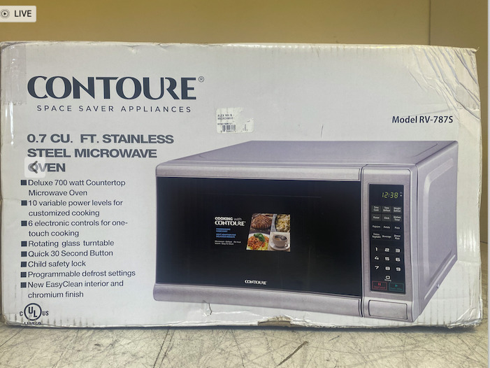 Contoure 0.7 Cu Ft Countertop Microwave Oven - Stainless Steel - Damaged - Look
