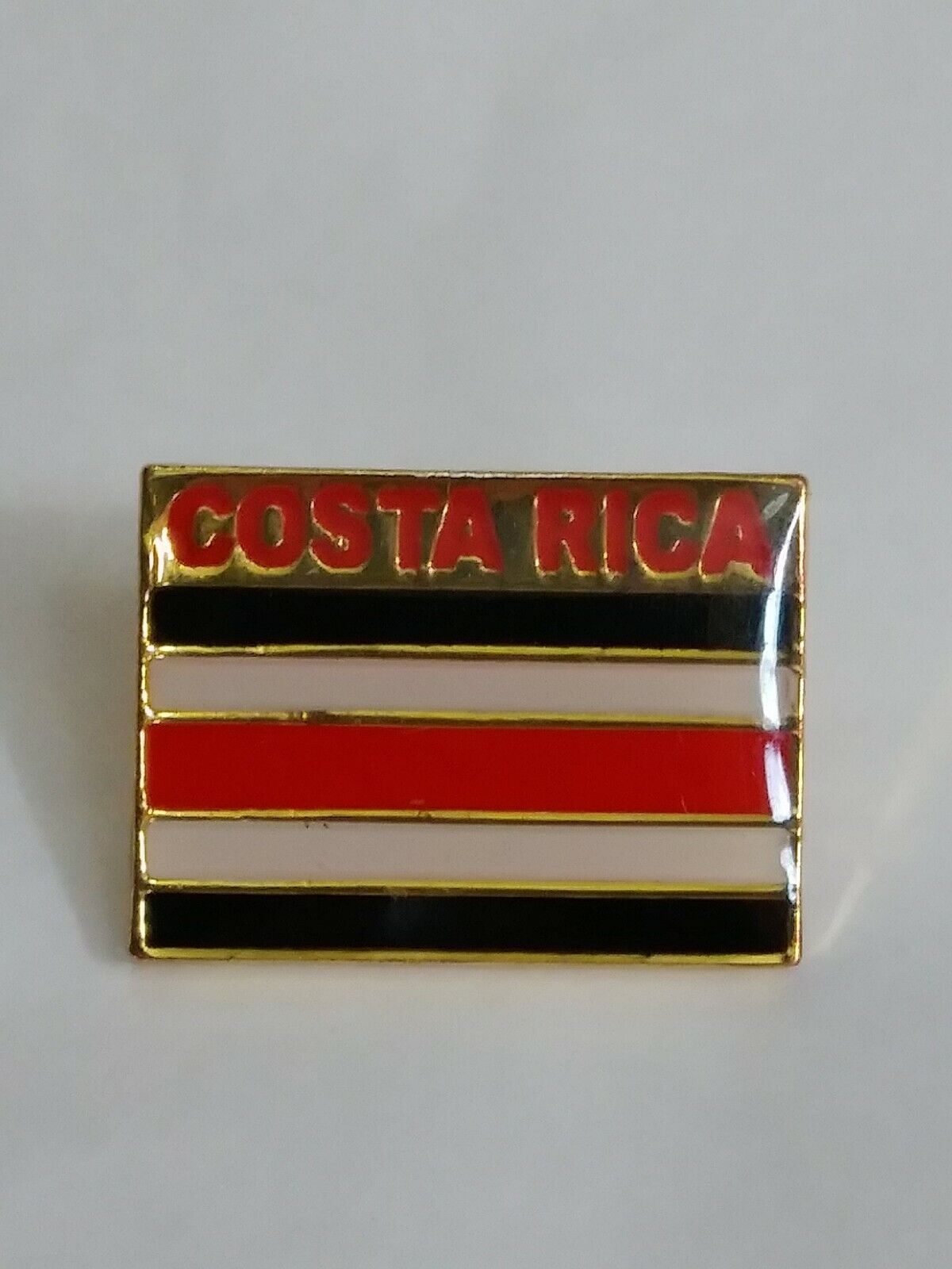 Costa Rica Flag Souvenir Lapel Hat Jacket Pin Vintage Enamel