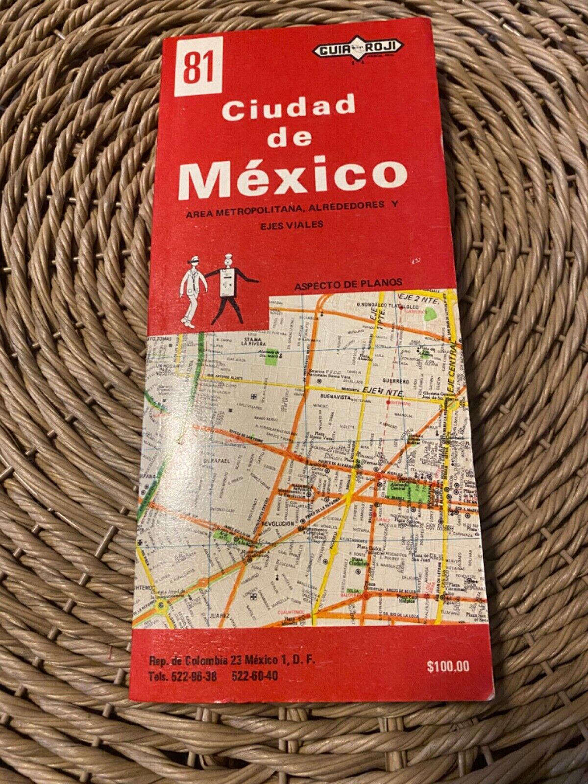 Tourist Map Ciudad de Mexico (Mexico City) Guia Roji Tourist Atlas 1981