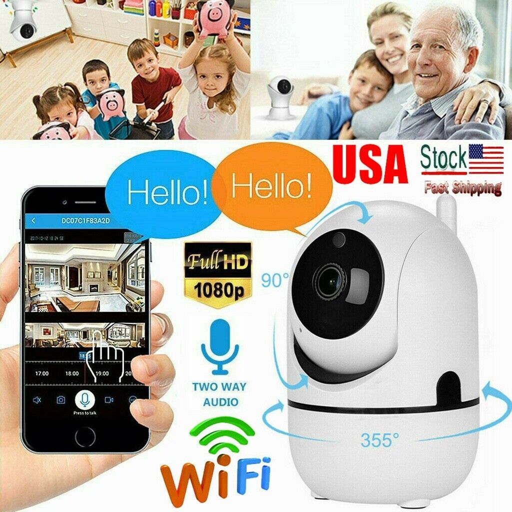 1080p HD WiFi Wireless Indoor Home Security Camera Night Vision Baby Pet Monitor