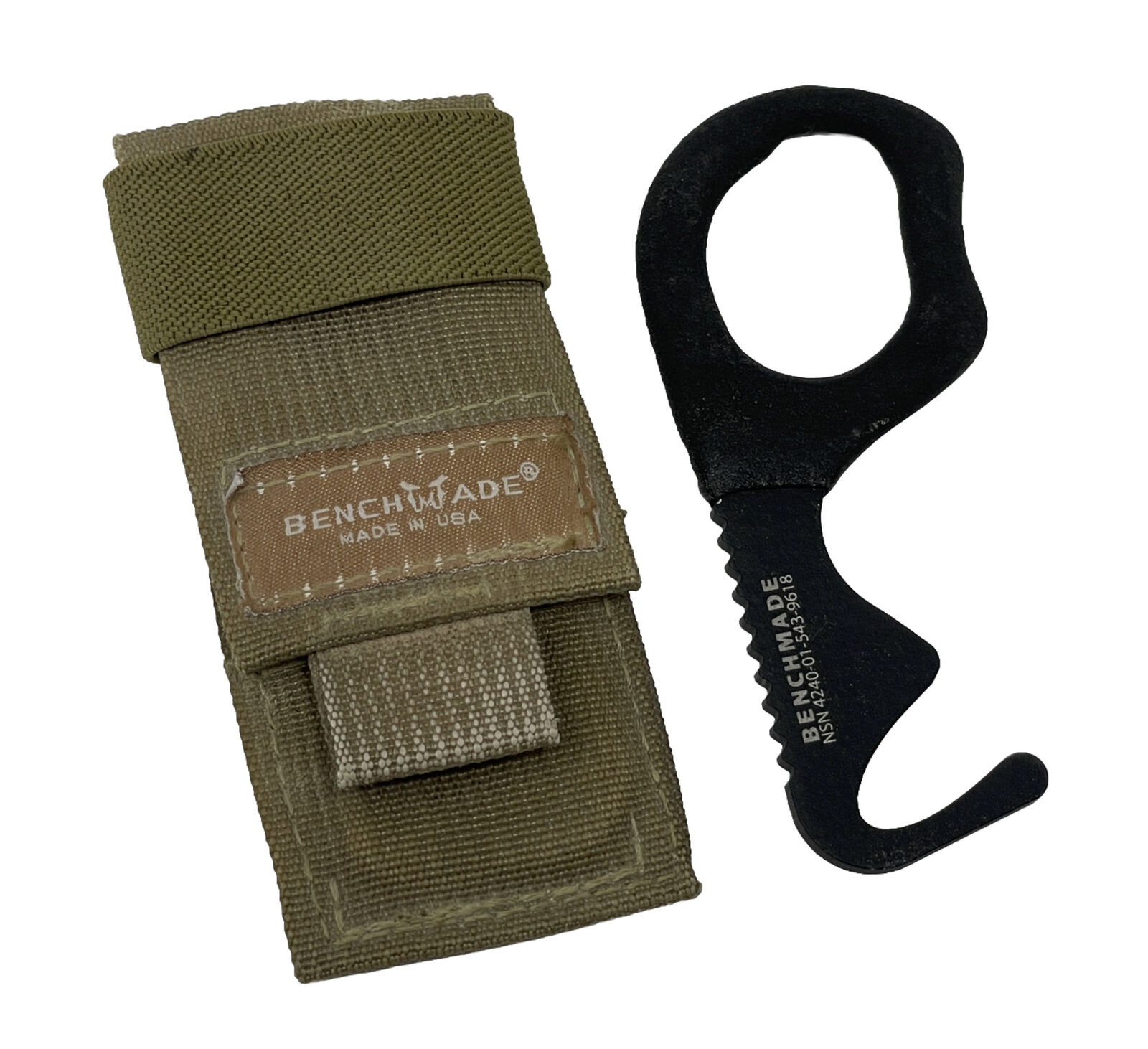 Benchmade Rescue Hook Strap Cutter with Pouch - BLKWSN (Model 7)