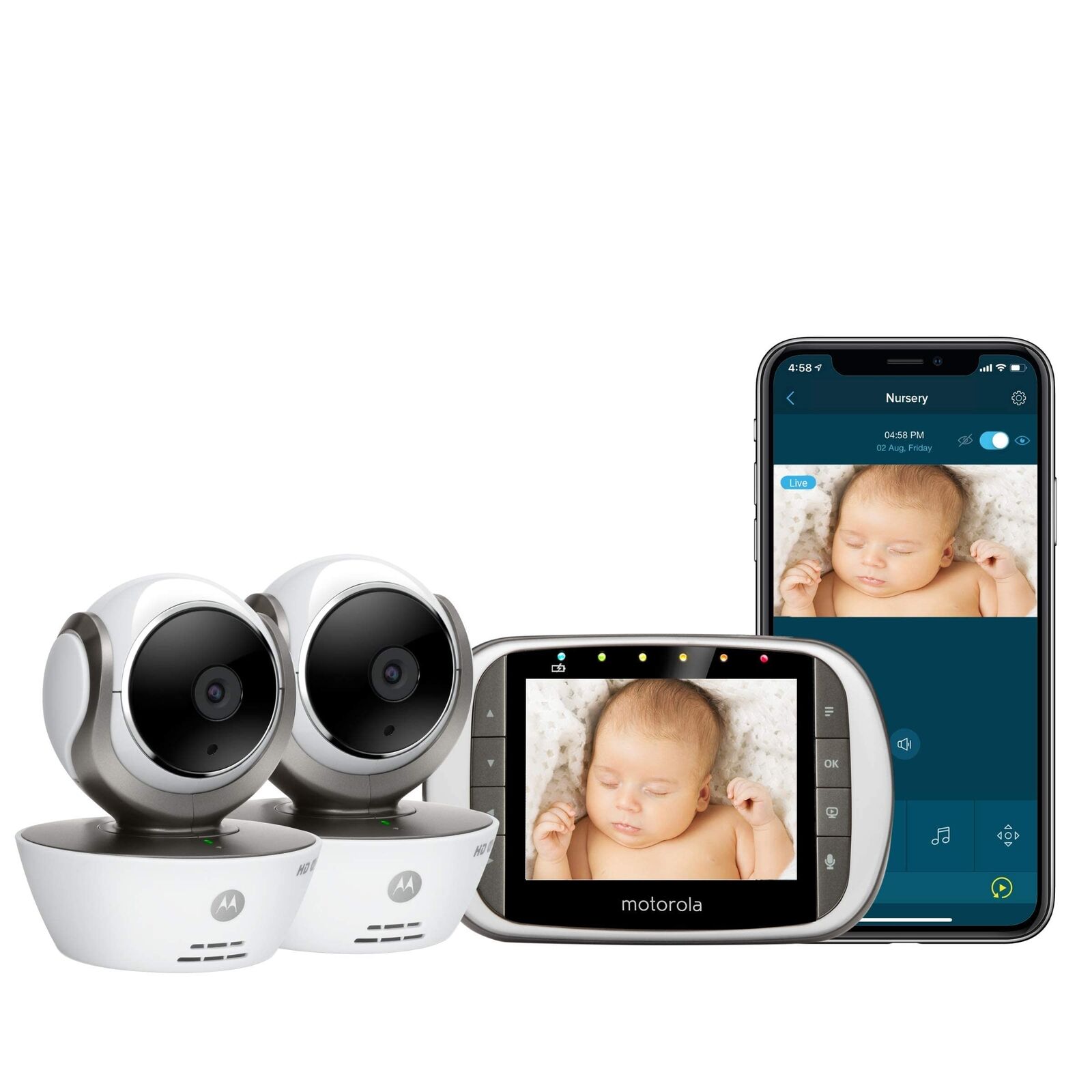 Motorola MBP853CONNECT-2 Dual Mode Baby Monitor with 2 Cameras and Power Cables