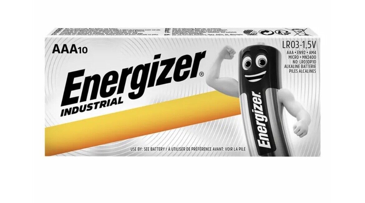 20 Energizer AAA Industrial Alkaline Batteries Exp 2032 Or Better