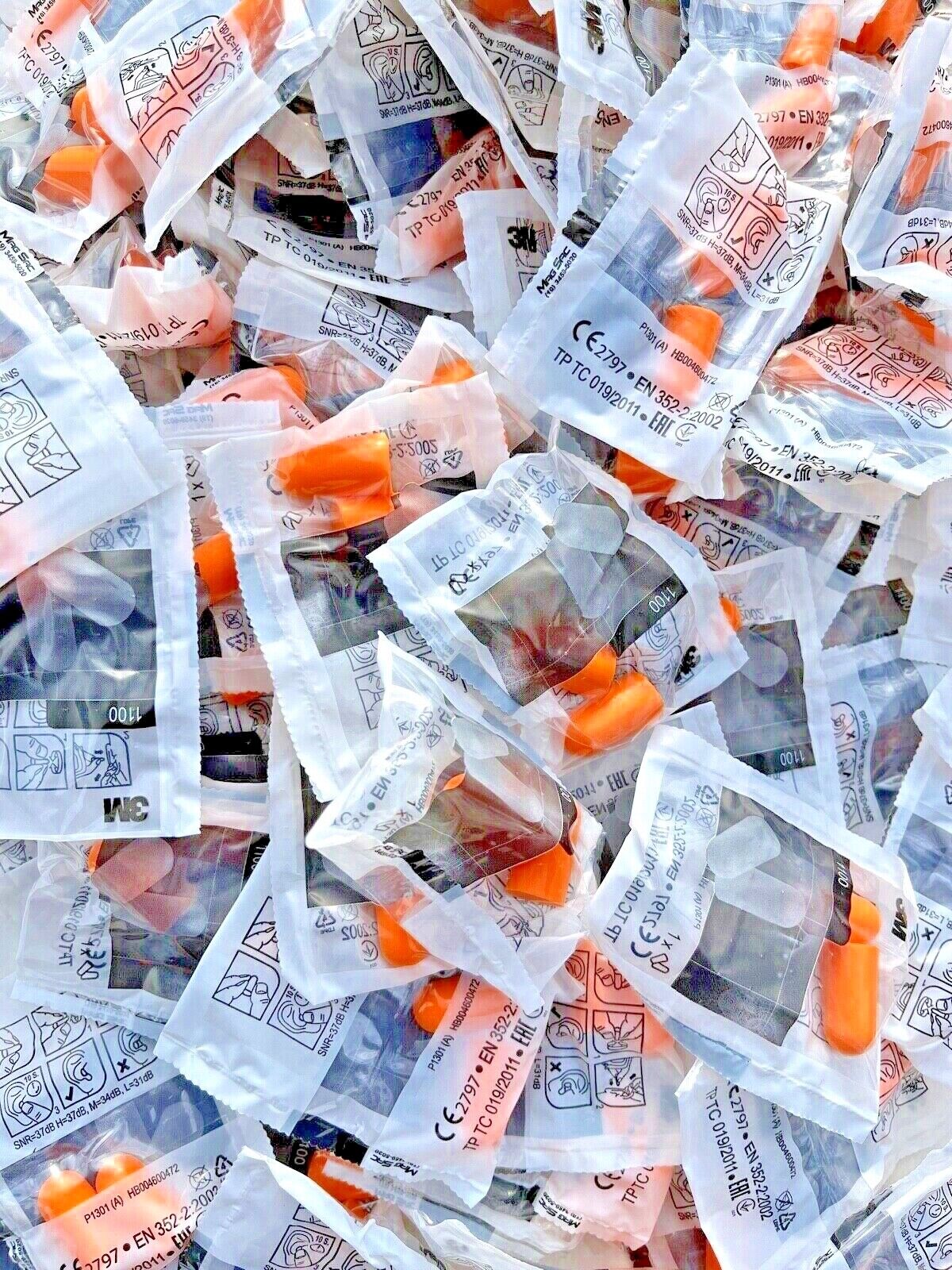 200 Pairs Factory Sealed 3M Foam Earplugs Lawn Mower Chainsaw Factory Mechanic