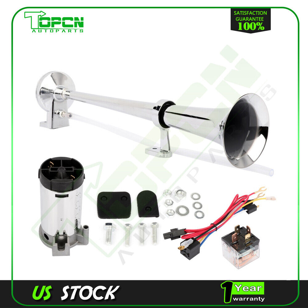 150DB Single Trumpet Air Horn Compressor Kit For Van Train Car Truck Boat 12V