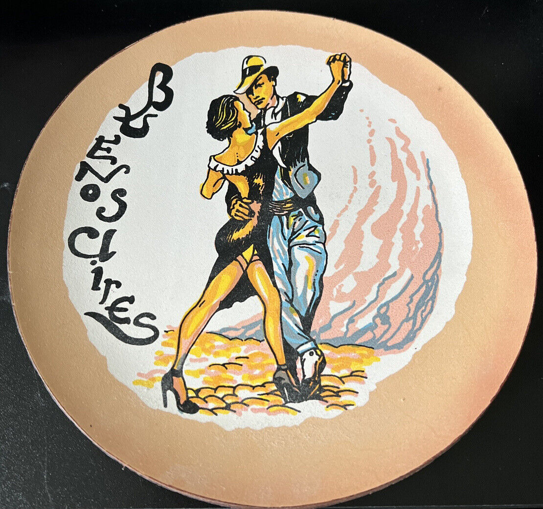 Vintage Caminito La Boca Leather Plate Argentina Buenos Aires Tango Dancers 6