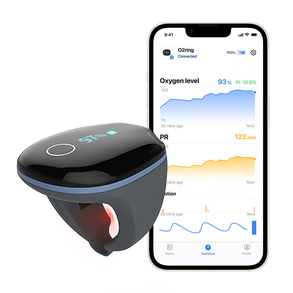 Wellue O2Ring Checkme O2 Max Continuous Pulse Oximeter Oxygen Monitor Bluetooth