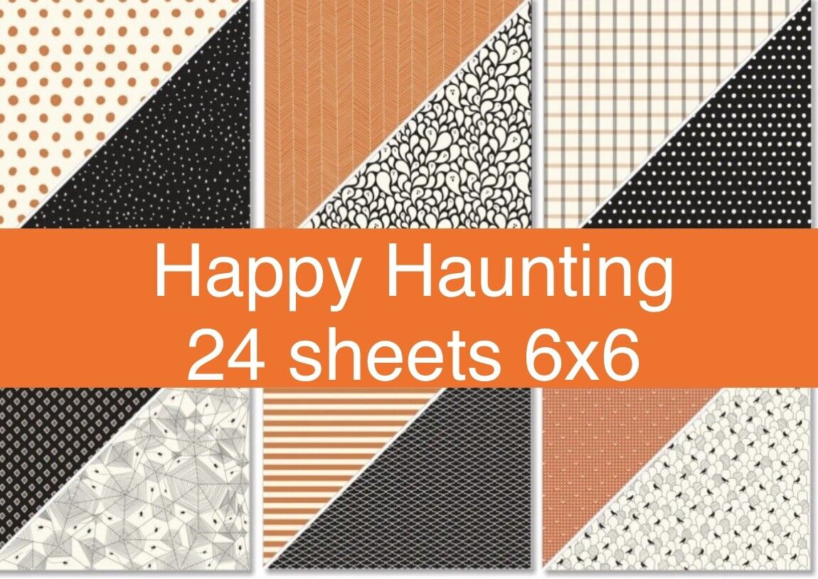 Stampin Up *HAPPY HAUNTING* DSP Designer (24) 6x6 Sheets Halloween