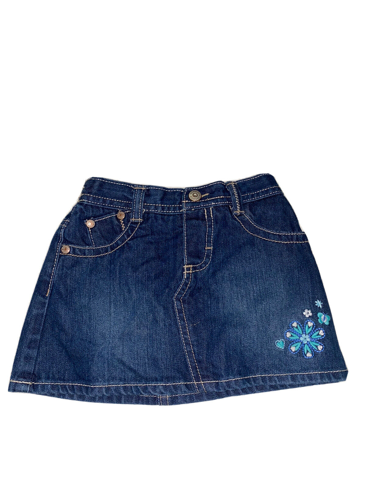 Vintage Oshkosh Bgosh Toddler Girls Denim Jean Skort 24 Months
