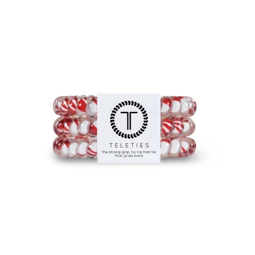 Teleties Christmas Winter Holiday Candy Cane Peppermint Set Of 3 - Small