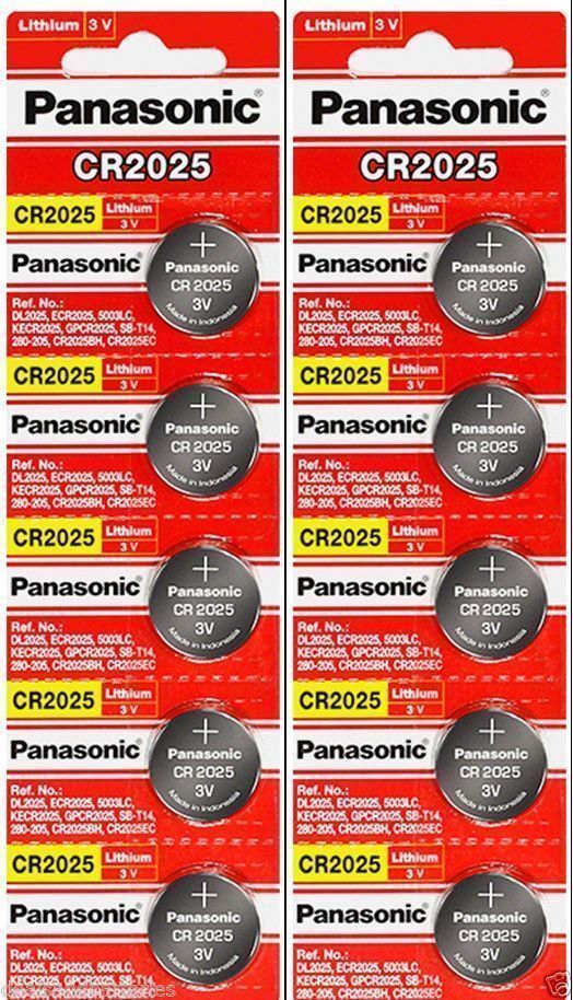 10 x Fresh PANASONIC CR 2025 CR2025 CR-2025 LITHIUM COIN CELL Battery Exp 2030