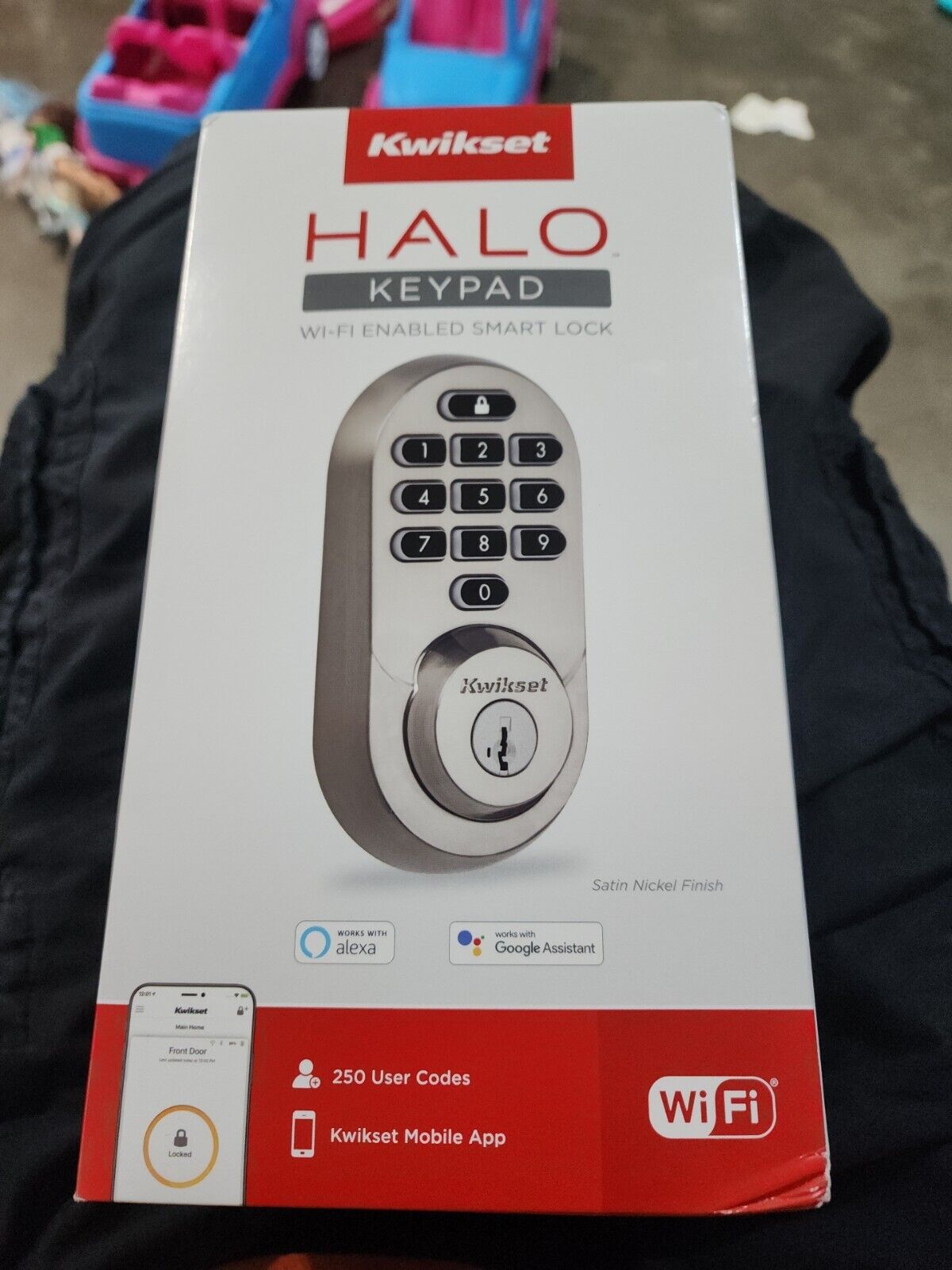 NEW Kwikset Halo Keypad Wifi Enabled Smart Lock Complete Satin Nickel