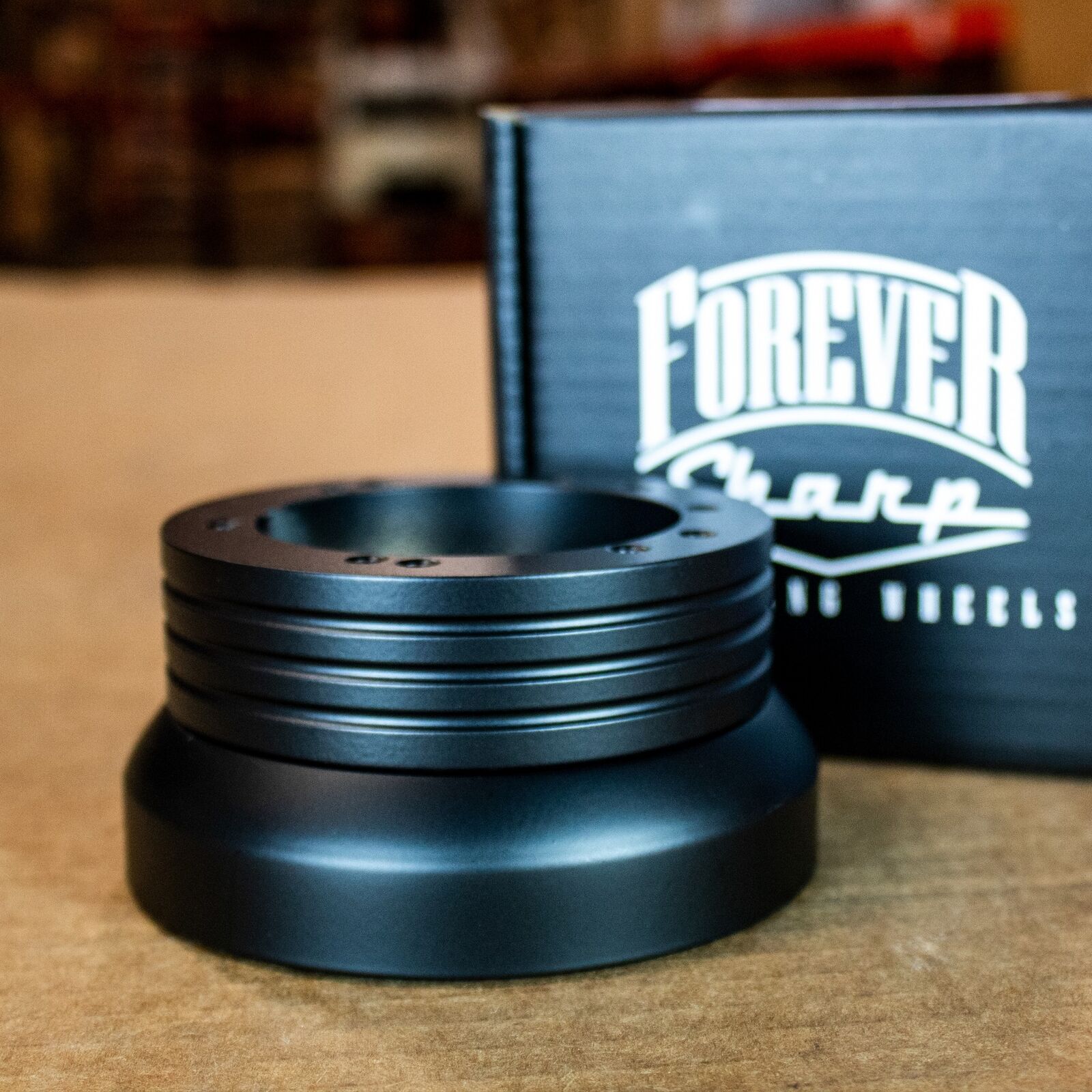 5 & 6 Hole Steering Wheel Black Hub Adapter ( Flaming River, Ididit, GM, Chevy)