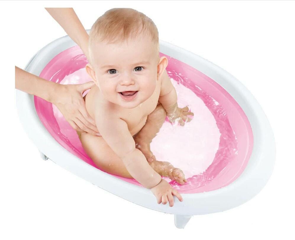 LONABR Folding Baby Bath Tub Safety Shower lying Siting Infant Toddlers Newborn