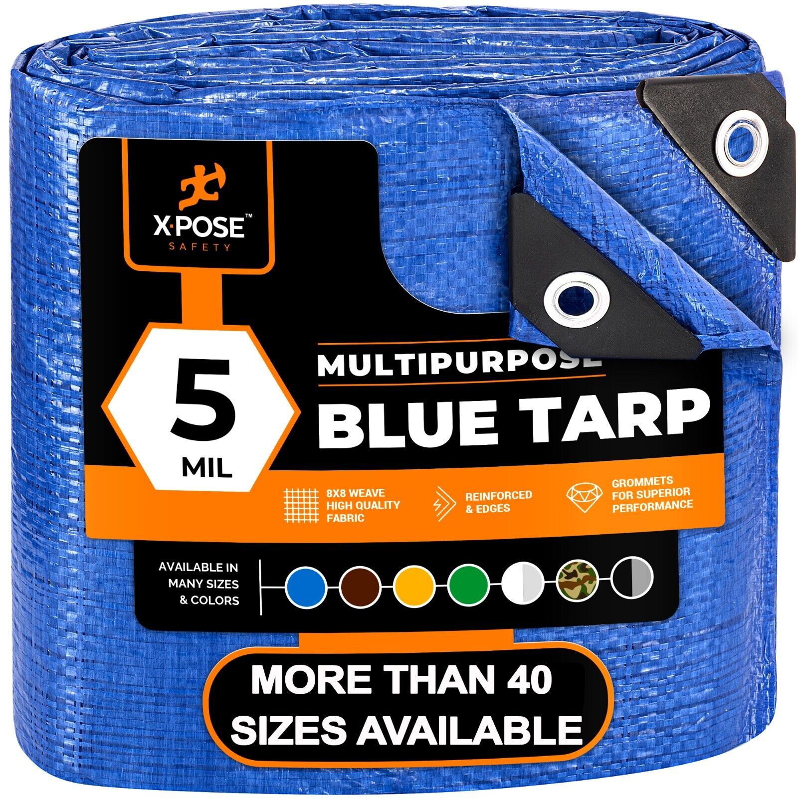 Blue Multi-Purpose Tarp 5 Mil Waterproof Cover Shelter Camping Poly Tarpaulin