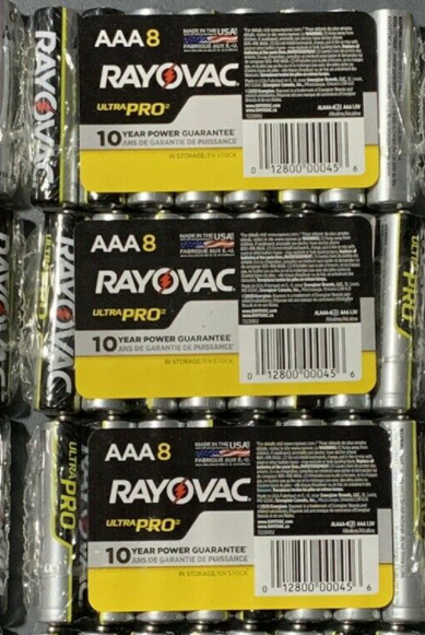 RAYOVAC ULTRA PRO AAA ALKALINE BATTERIES 24 COUNT FRESH EXPIRATION 2/2030