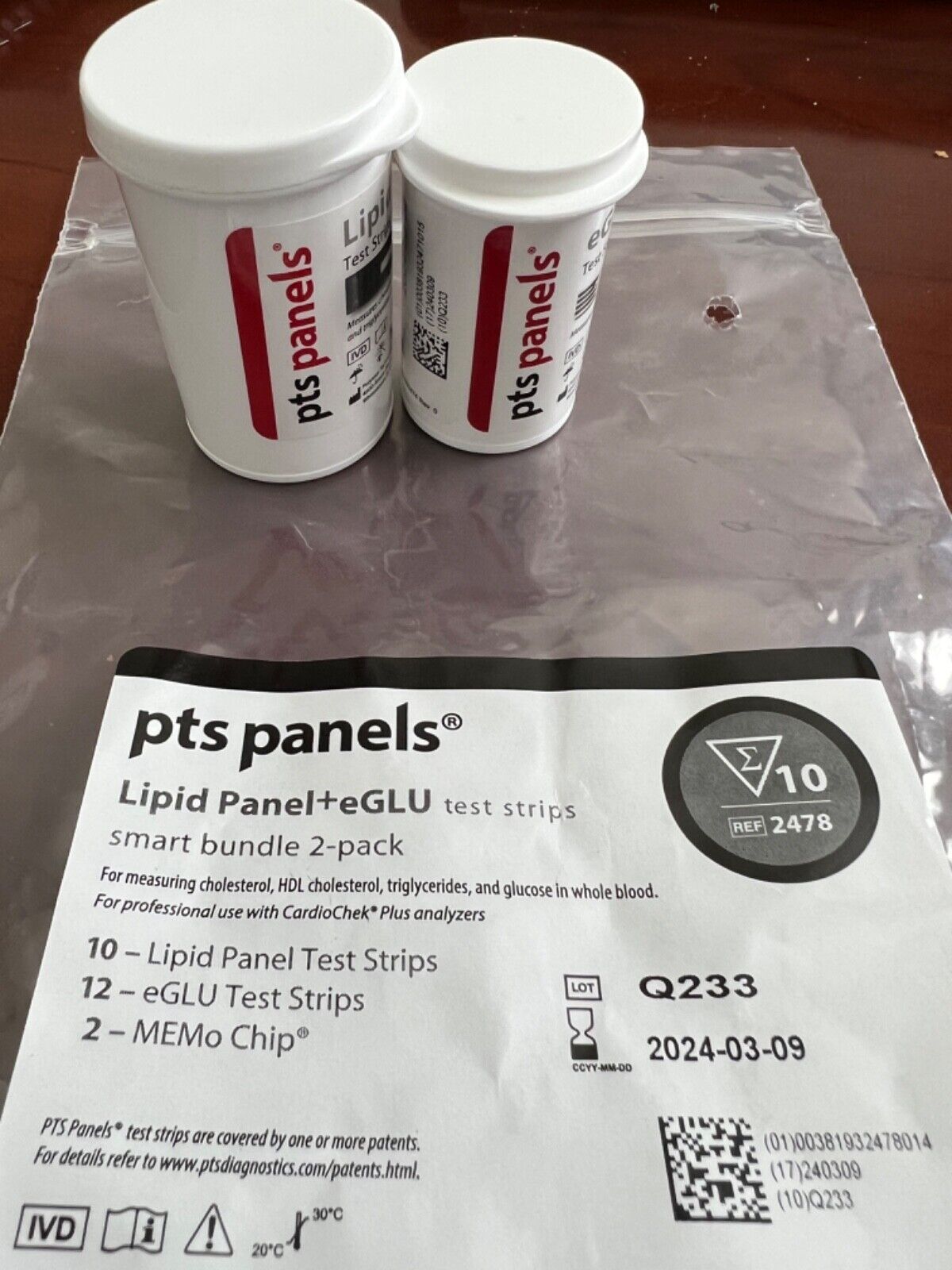 PTS Cardiochek Full lipid panel strips with Eglu