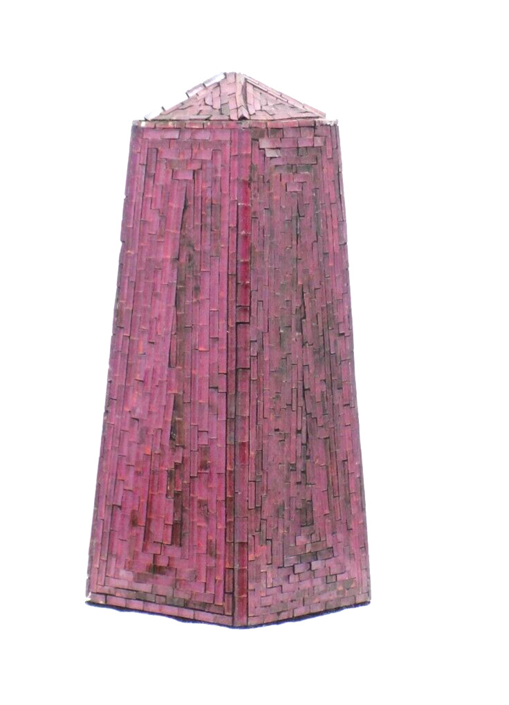 Vintage Hand Made Glass Obelisk Jobi from Brazil Rare Purple Color Free Shipping