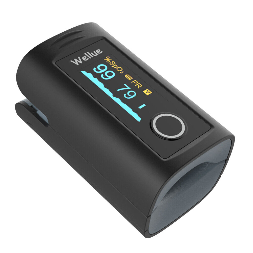 Finger Pulse Oximeter Blood Oxygen Saturation PR Monitor O2 Meter with Batteries