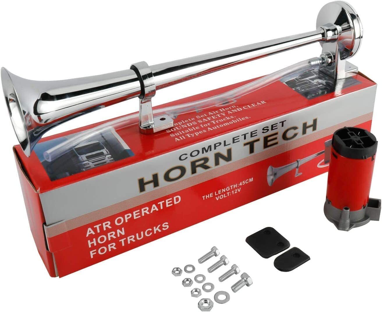 12V Single Trumpet Air Horn with Compressor Powerful Loud 150db Truck Boat SUV