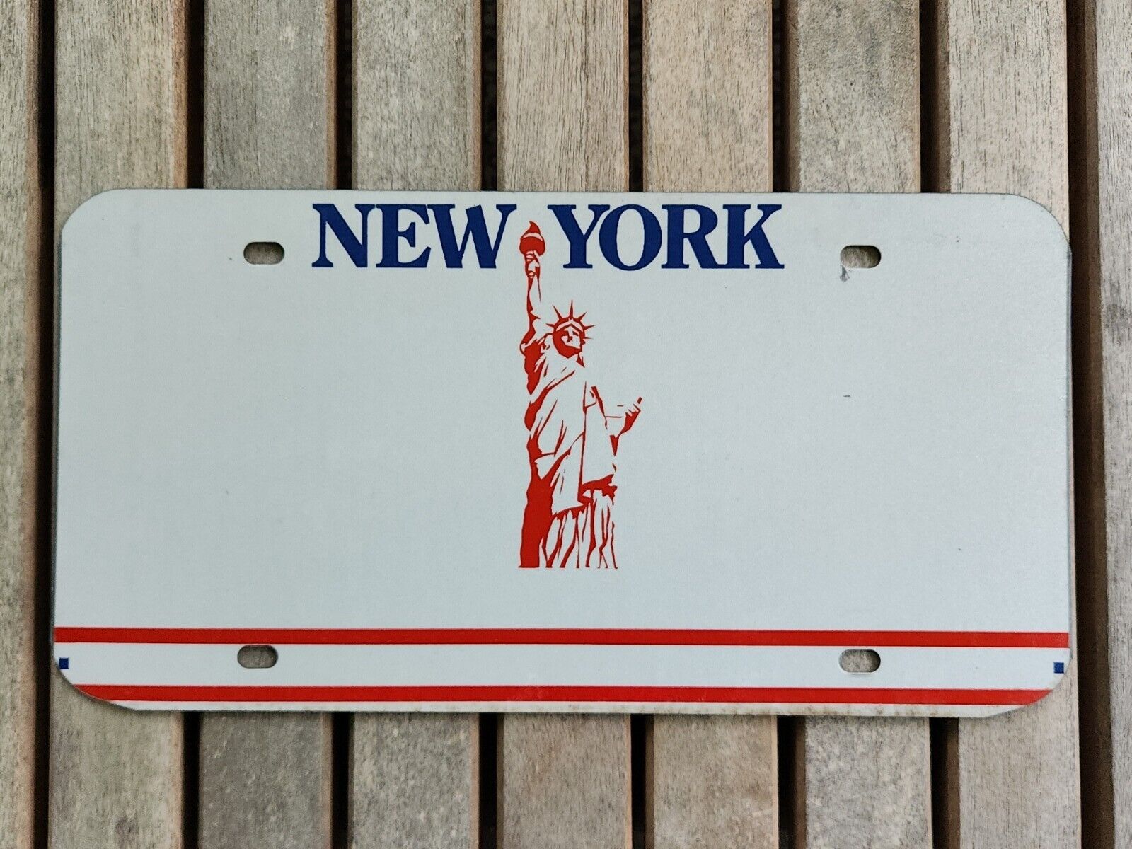 Authentic Blank Steel New York License Plate - NY - Statue of Liberty - Miscut
