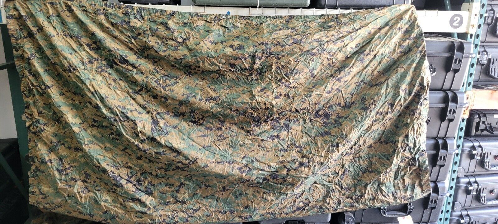 USMC MARPAT Woodland Reversible Field Tarp  Hasty Shelter Tarpaulin Very good