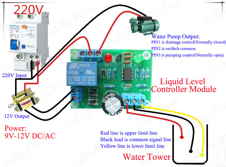 9V-12V AC/DC Liquid Level Controller Module Auto Water Level Detection Sensor