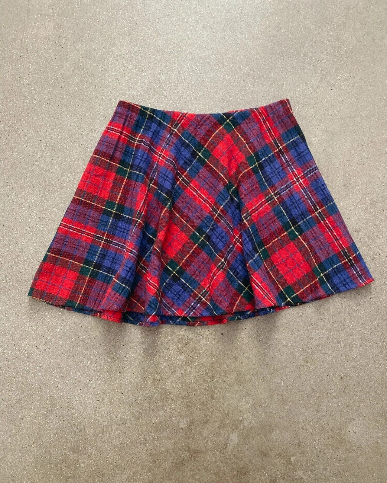 Vintage 60s Red Plaid Skirt Holiday Occasion Girls Teen Tweens Size 8-10