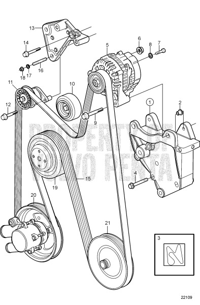NEW Serpentine Alternator drive PS Belt 3817287, 3889124 4.3L V6 for volvo penta