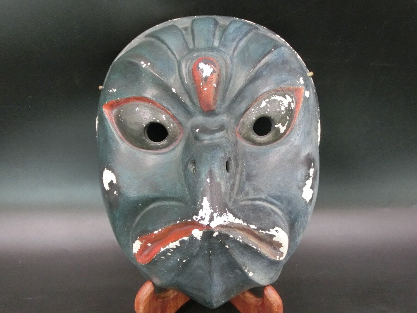 Japanese Vintage Noh Mask KARASU TENGU KAGURA ONI HANNYA Mask Good #2