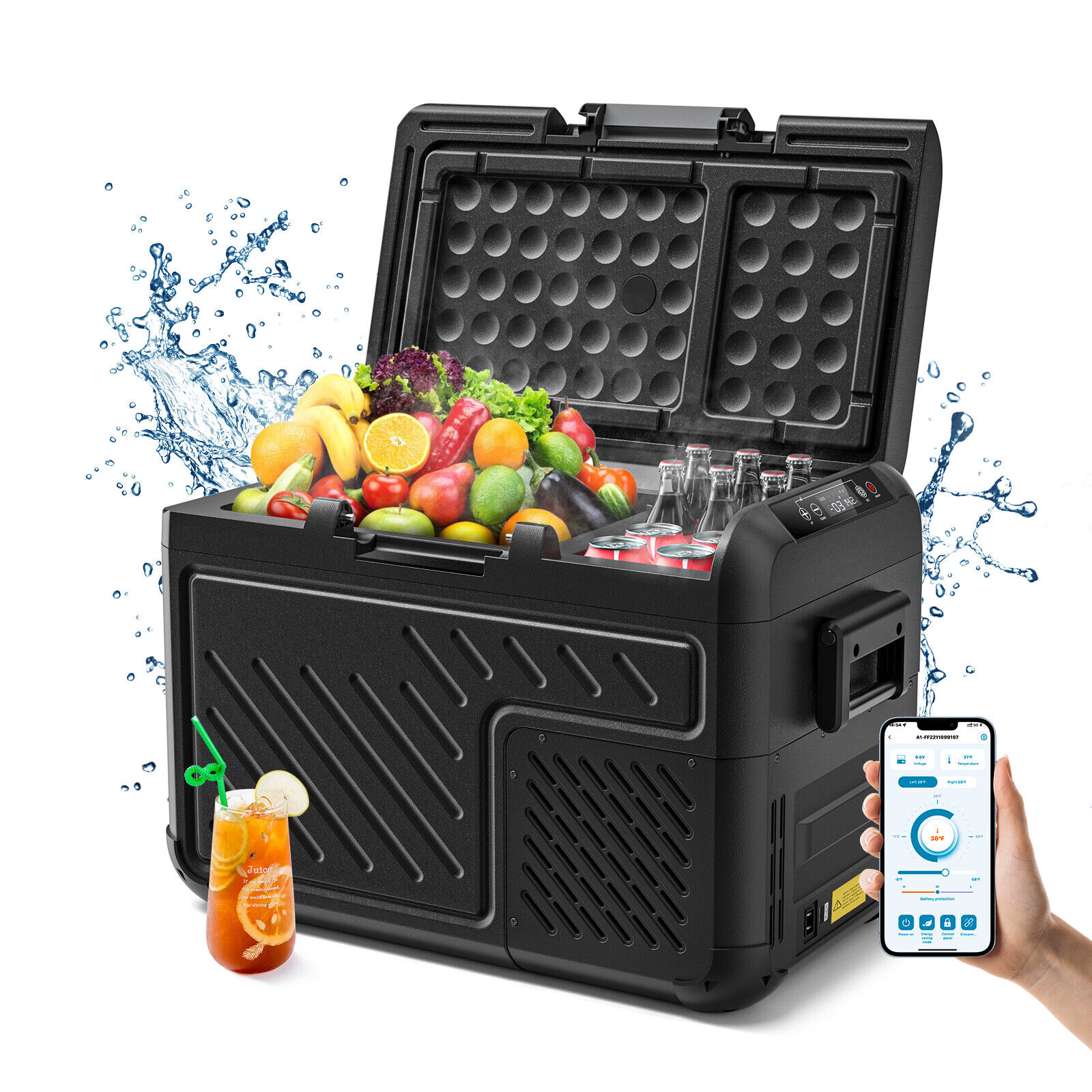 WOLFBOX 12V Portable Refrigerator 26 Quart Car Refrigerator With APP Car freezer