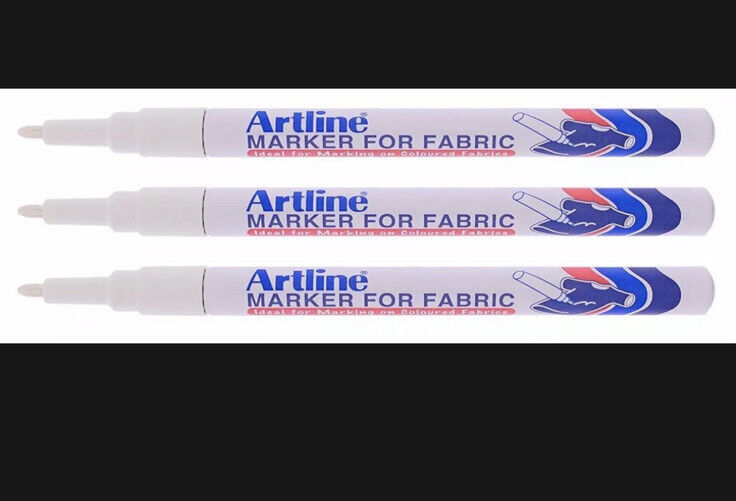 Artline White Marker For Fabric, 3 Markers (EKC-1)