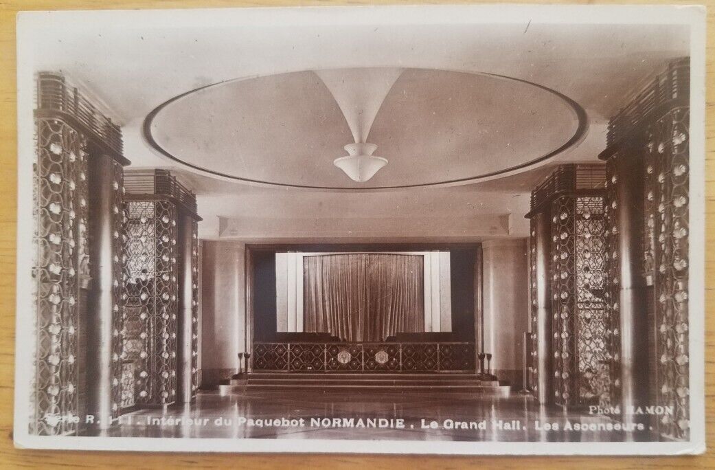 NORMANDIE (French) pc. Interior photo card of 