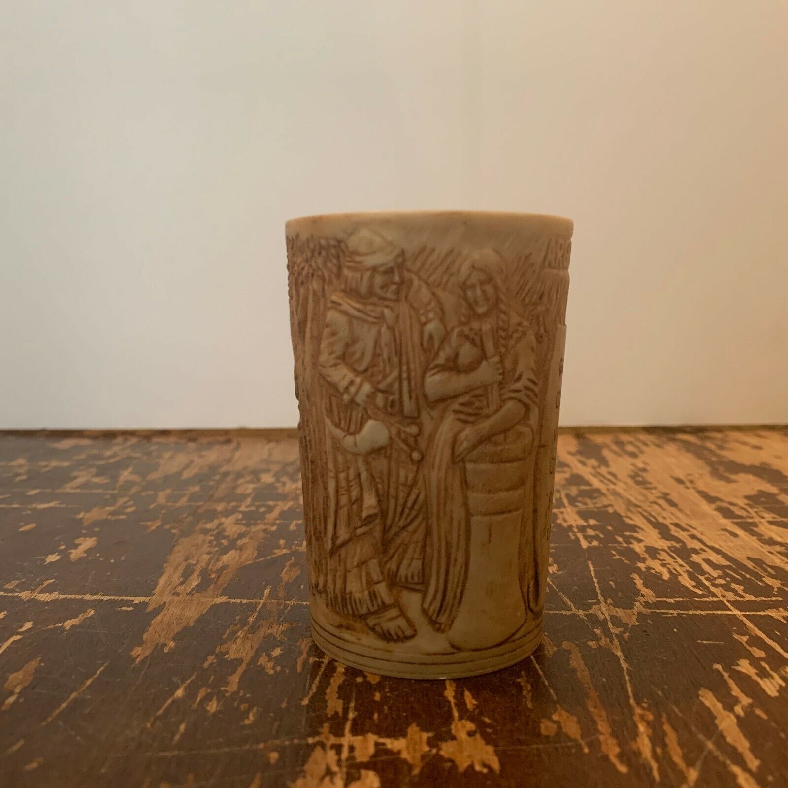 Vintage Martin Fierro Man Lady and Horse Resin Tumbler Argentina