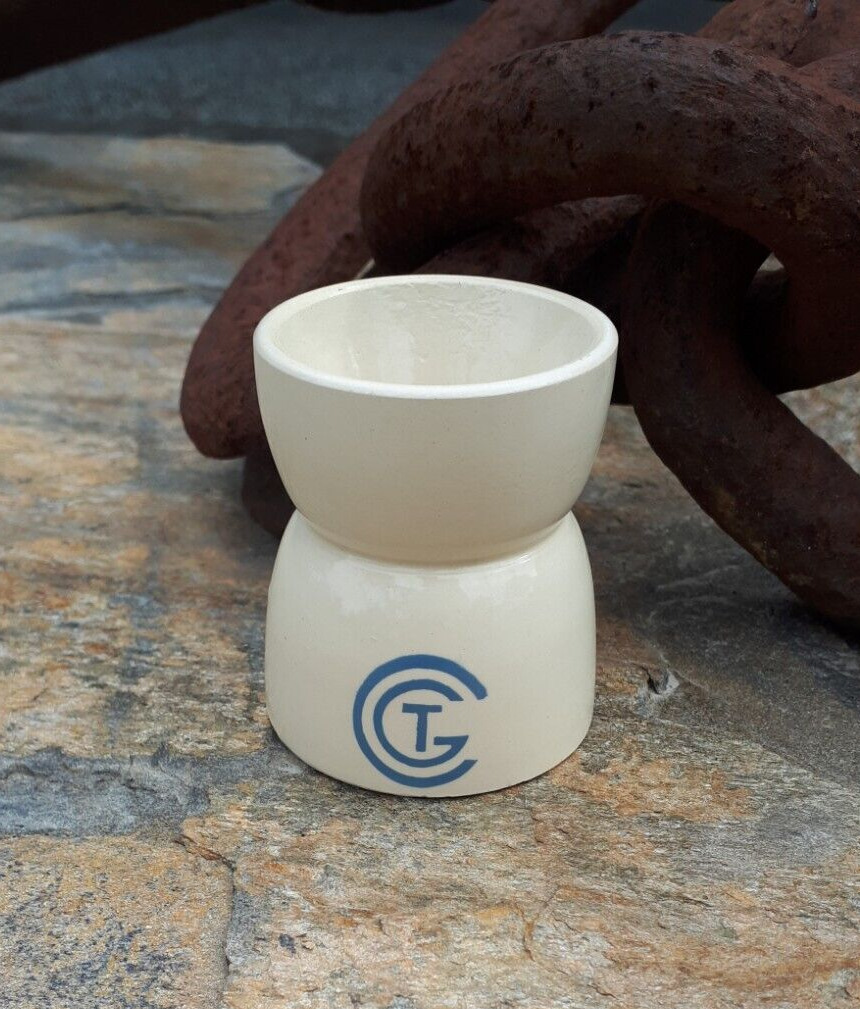 cgt french line egg cup steamship china  rare egg hoop c.g.t
