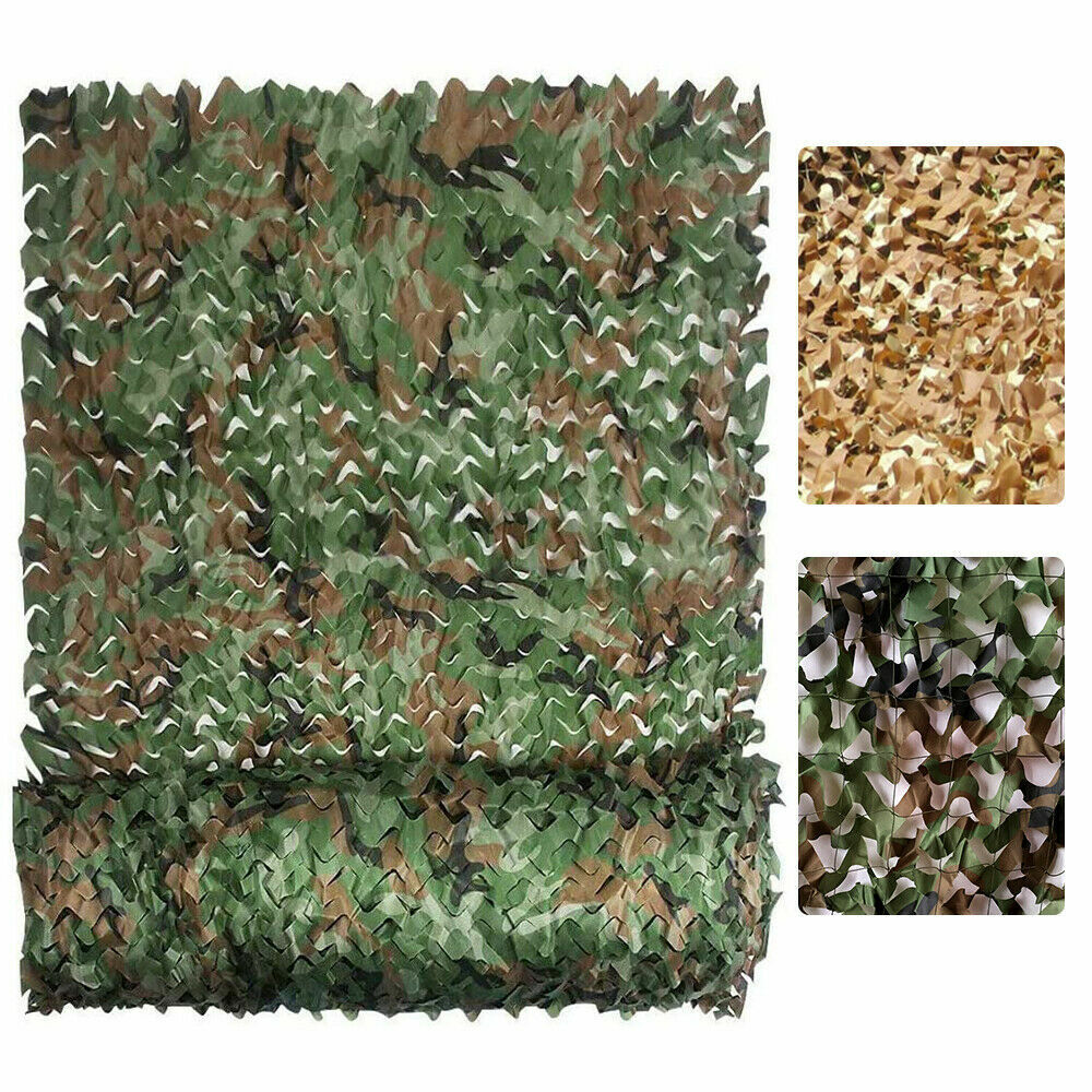 13-26Ft Military Woodland Camouflage Netting Cutable Camo Net Camping Hunting