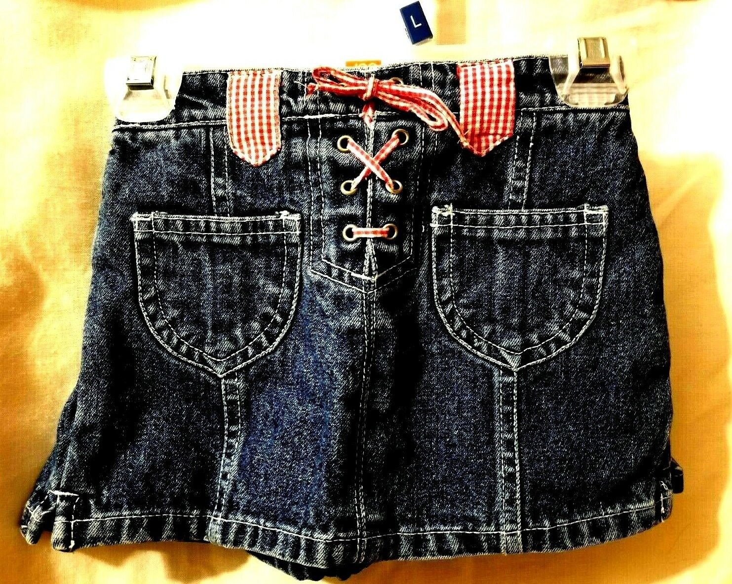 Vintage 90's Baby Denim Jean Skort Shorts/Skirt Teddy's choice EUC Size 24 Month