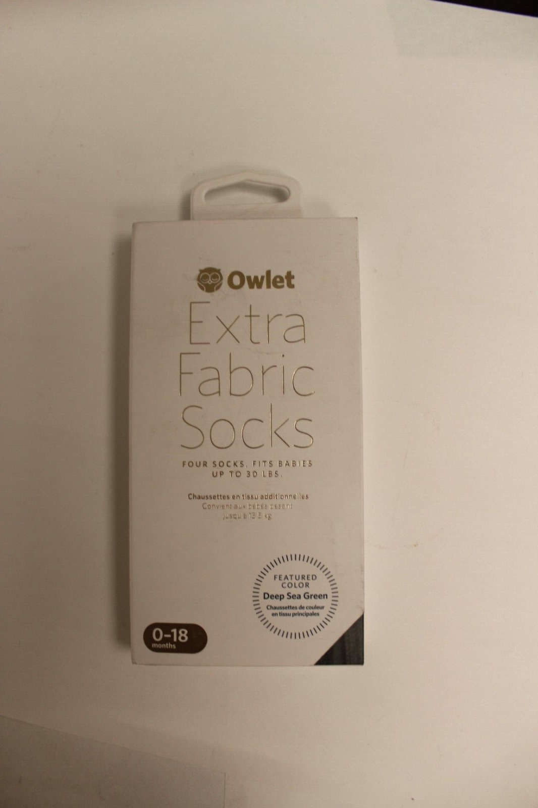 Owlet Extra Fabric Sock Deep Sea Green Four Socks, Fits Babies Up To 30lbs - New