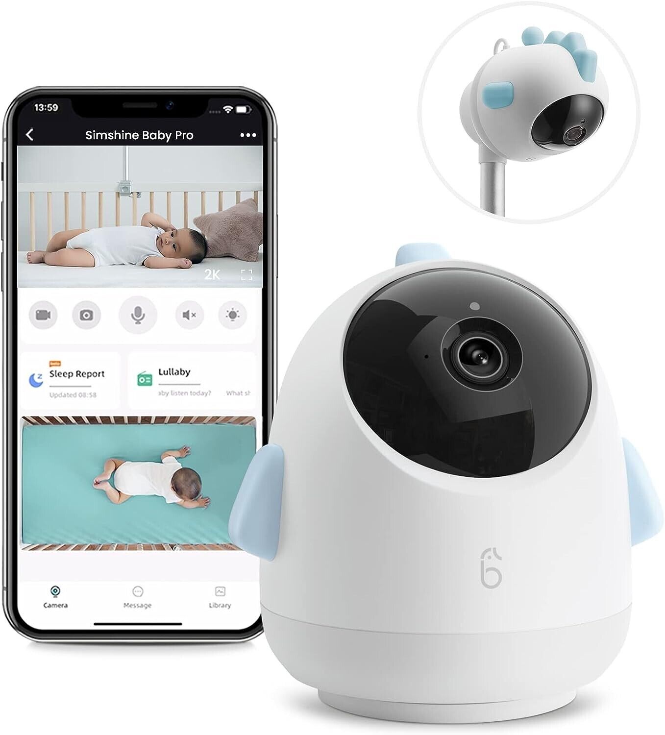 AI Wireless Baby Monitor with Smartphone App for Phone Access