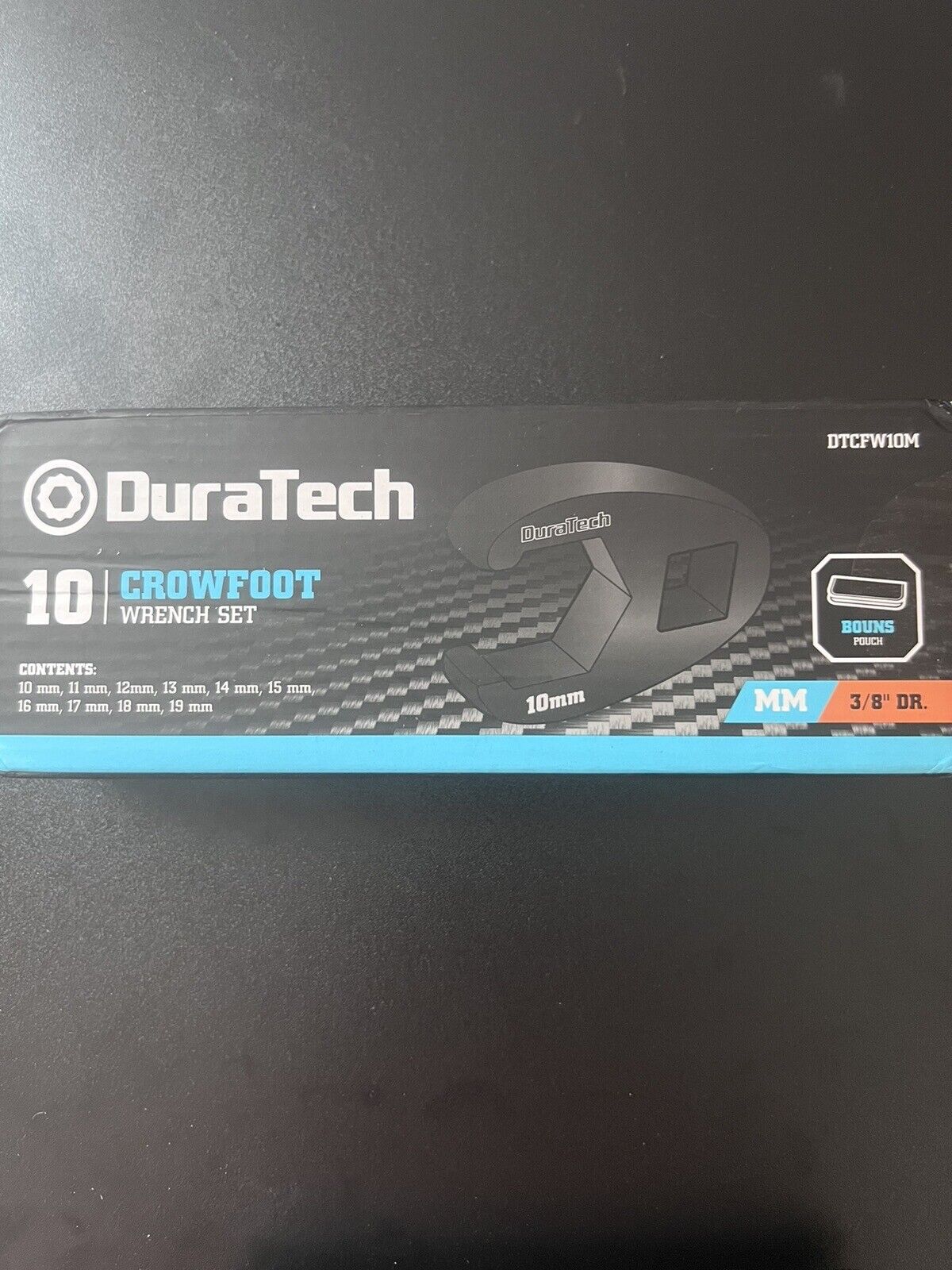 DURATECH CrowFoot 10 Piece Wrench Set 3/8