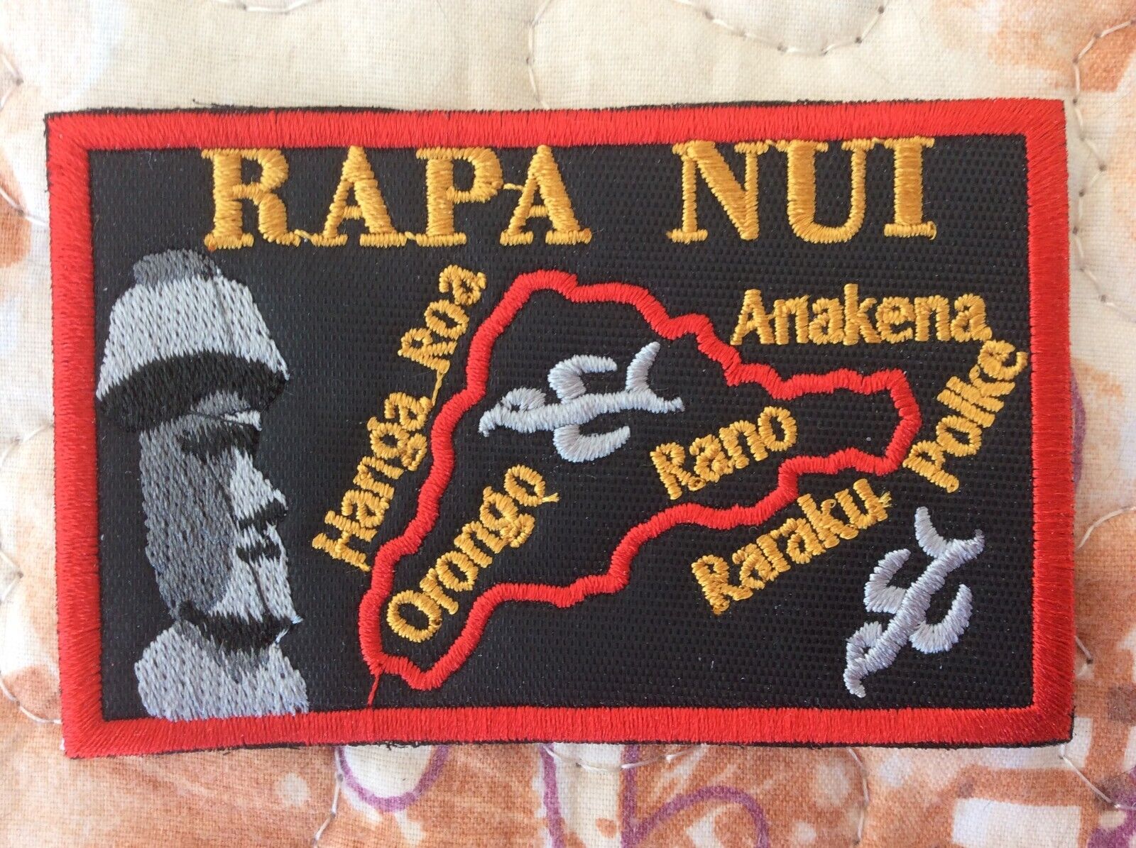 Patch Easter Island Rapa Nui Moai Polynesia Chile Pacific Ocean