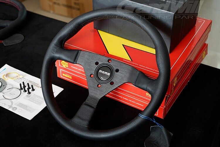 MOMO MonteCarlo 350mm 14' Genuine Leather Thickened Spoke Sport Steering Wheel