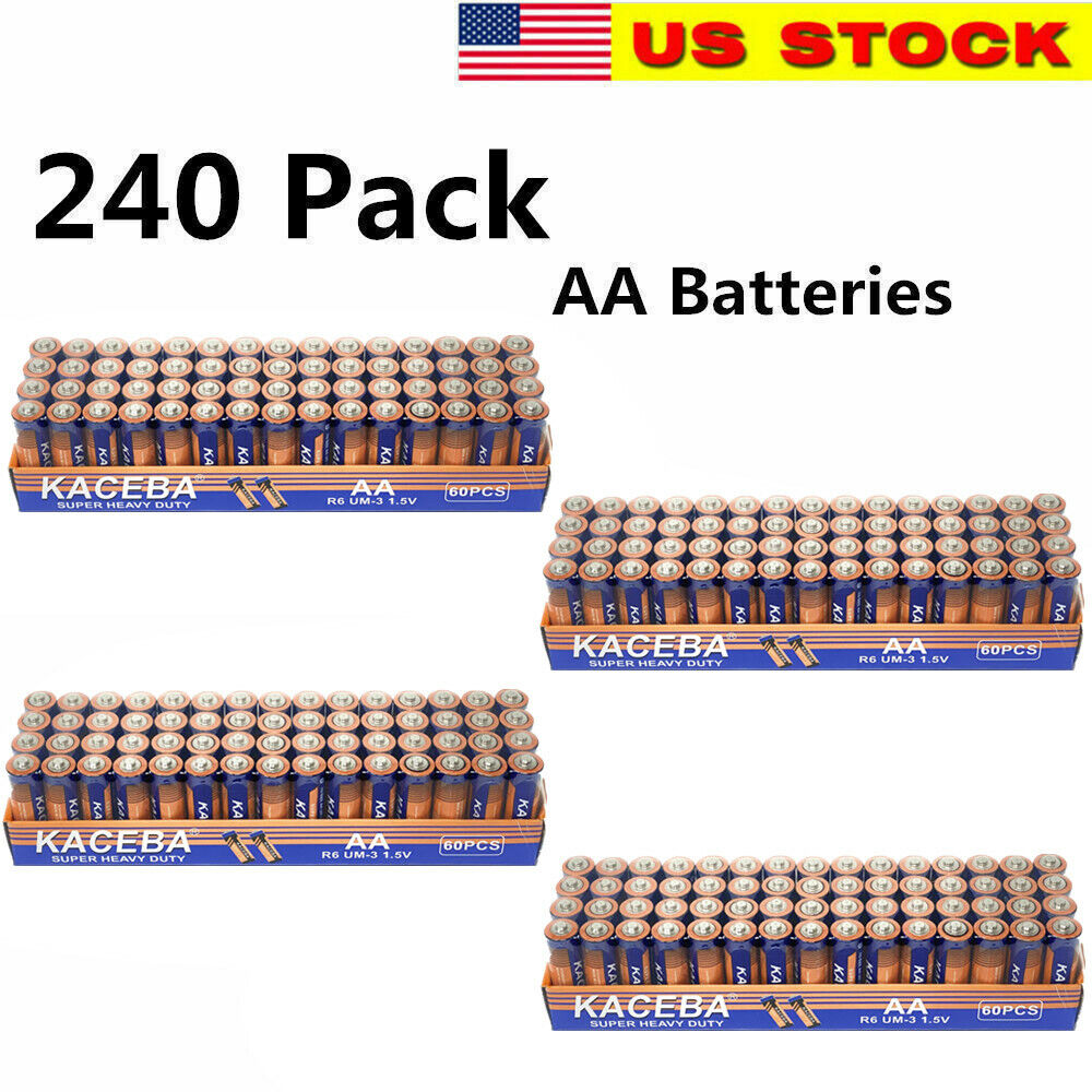 240 AA Batteries Extra Heavy Duty 1.5v. Wholesale Lot New Fresh