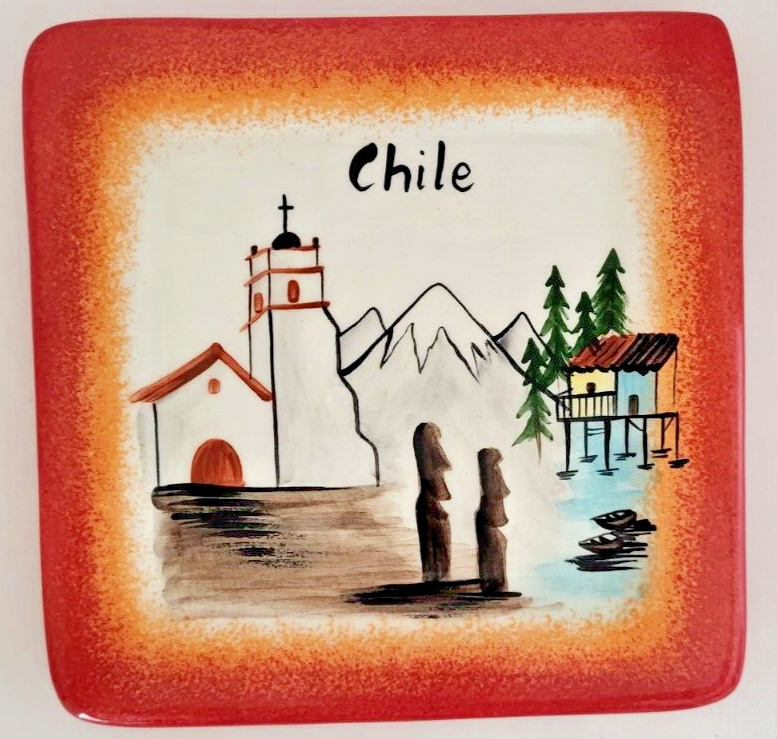 Chile Patagonia, Atacama, Easter Island, Andes Souvenir Porcelain Trinket Dish