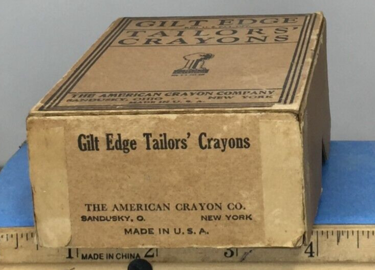 Vintage Box Gilt Edge Tailors' Crayons Blue (26) Partial Box