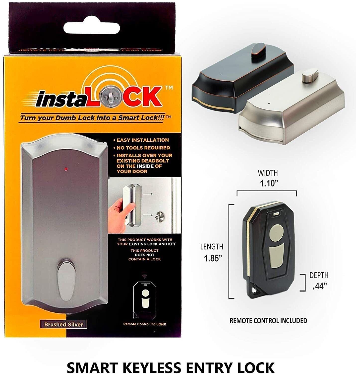 INSTALOCK Conversion Kit Smart Deadbolt Keyless Remote Access w/ 2 Remotes