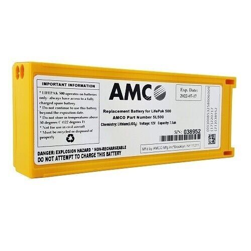 Medtronic Physio-Control LifePak 500 AED, Replacement Lifepak 500 Battery