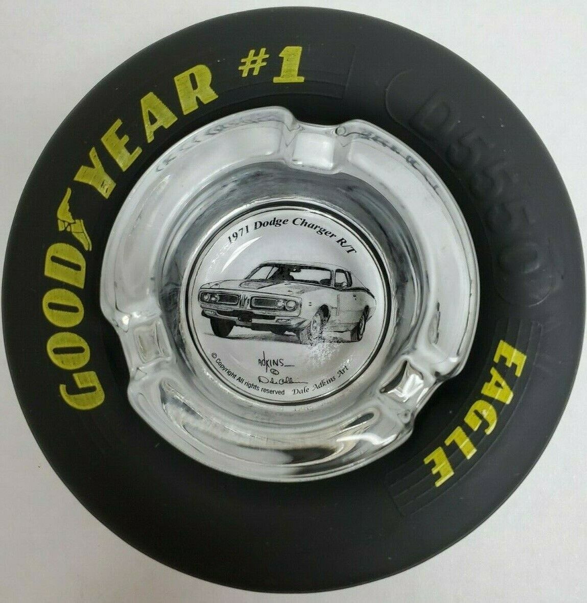 Goodyear Rubber Tire Ashtray-1971 Dodge Charger R/T-New