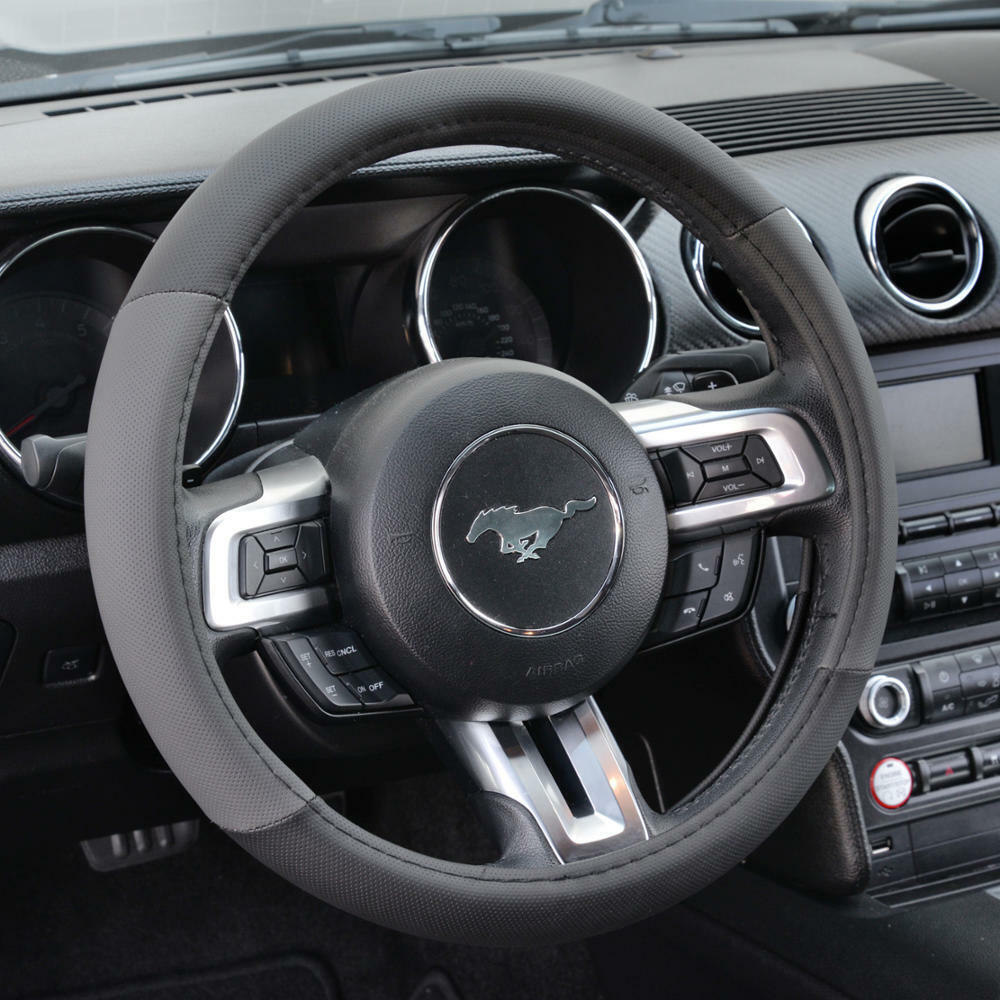 Gray Black Car Steering Wheel Cover For Van SUV Truck Auto 15