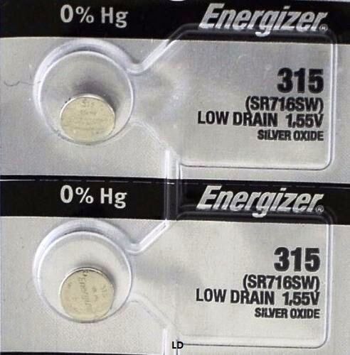 ENERGIZER 315 SR716SW (2 piece) WATCH BATTERIES NEW SEALED Authorize Seller